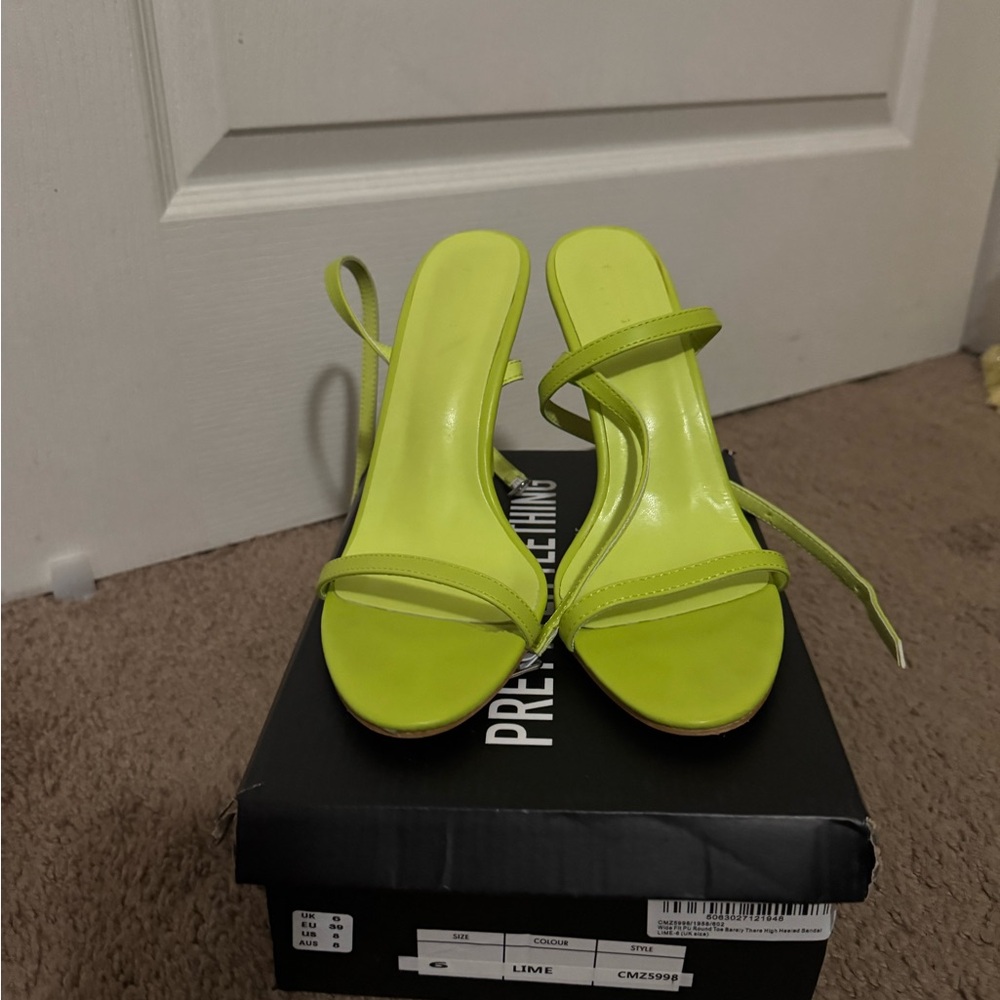 PrettyLittleThing Neon Green Strappy Heels